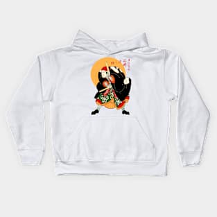 Vintage colorful samurai illustration Kids Hoodie